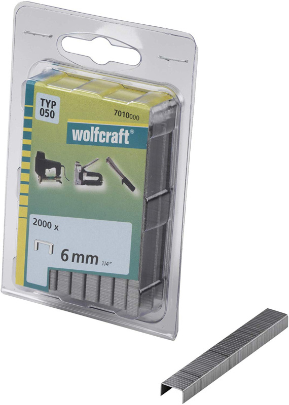 Sponky do sponkovačky široké výška 6mm, šírka 10,55mm Typ 050 (2000ks) wolfcraft 7010000