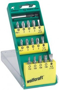 Sada bitov Solid PH/PZ/TX (16-dielna) wolfcraft 2400000