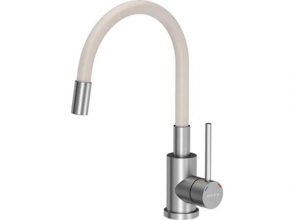MUSA Batéria stojanková antikorová flexibilné rameno 500mm, béžová / matný chróm 831013