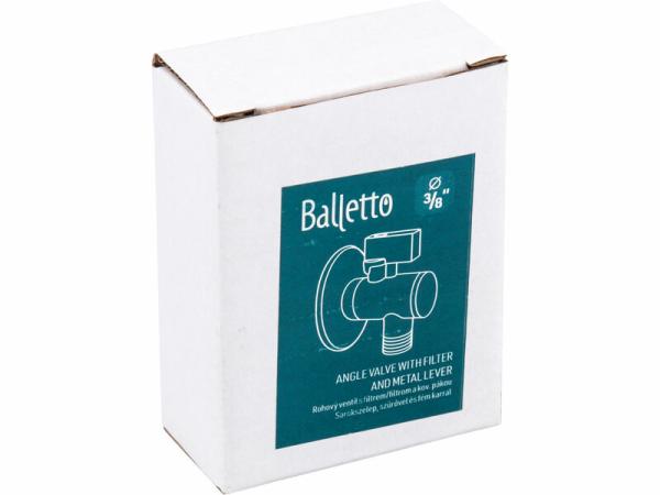 BALLETTO 81154 Ventil rohový s filtrom, 1/2" -3/8", zinok, 125g 1