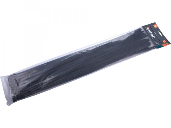 EXTOL PREMIUM Pásky sťahovacie čierne, 7,6x540mm, 50ks, pr.150mm, 55kg 8856172