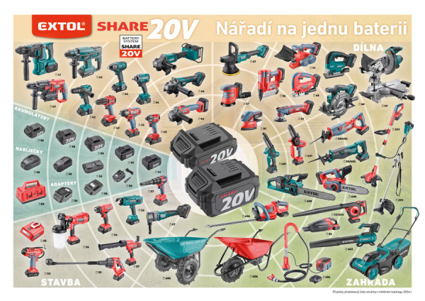 EXTOL INDUSTRIAL Píla priamočiara Share20V, 2Ah, zdvih 26mm, bezuhlíkový motor 8791824 12