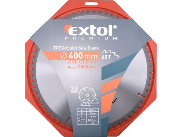 EXTOL PREMIUM Kotúč pílový s SK plátkami, 400x2,8x30mm, 60z 8803257