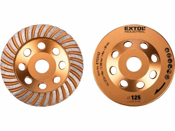 EXTOL INDUSTRIAL Kotúč brúsny diamantový dokončovací, 125mm, priečne lamely 8703102