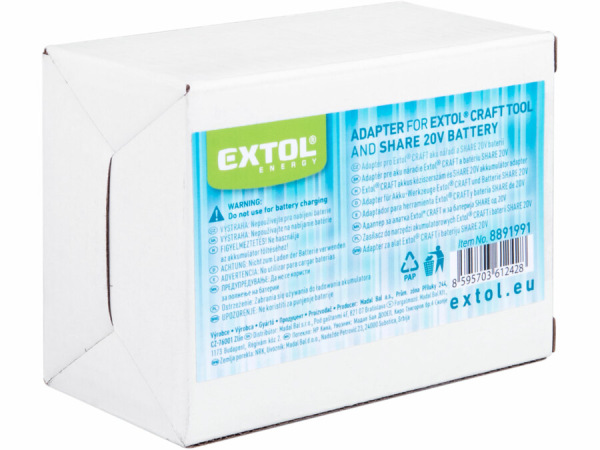 EXTOL ENERGY Adaptér pre akumulátor Share20V na stroje Extol Craft 8891991 2