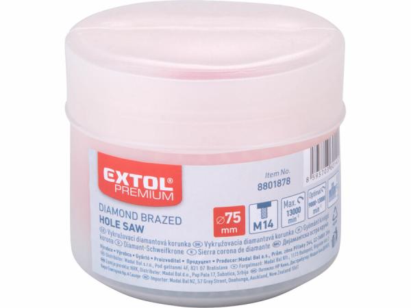 EXTOL PREMIUM Korunka vykružovacia diamantová, Ø 75mm, závit M14 8801878 3