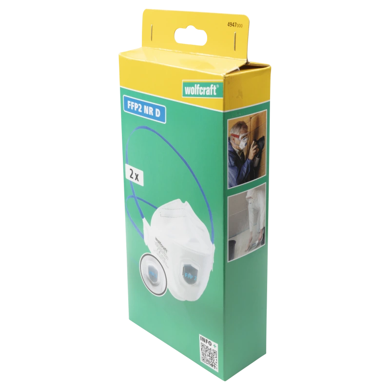 Respirátor FFP2 skladací s ventilom (2ks) wolfcraft 4947000
