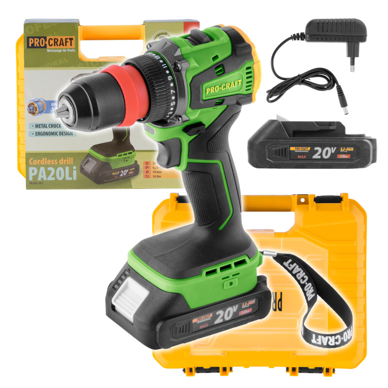 PROCRAFT Aku skrutkovač 20V PA20LiDFR