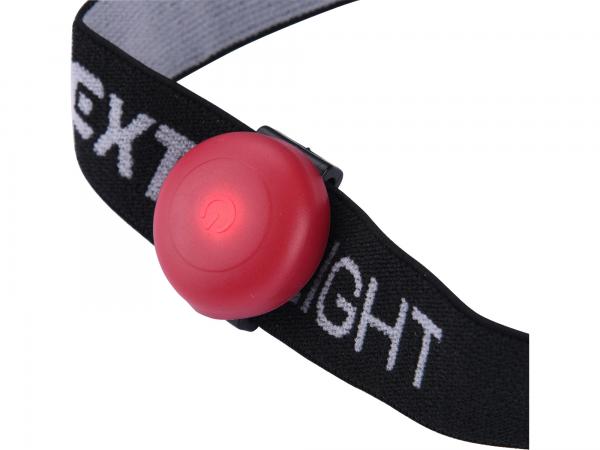 EXTOL Čelovka 250+250lm, sústredené a ploché svetlo (biela, zlená, červená), 68g 43108