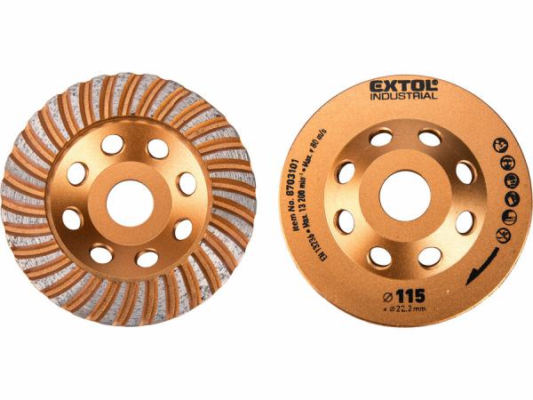 EXTOL INDUSTRIAL Kotúč brúsny diamantový dokončovací, 115mm, priečne lamely 8703101