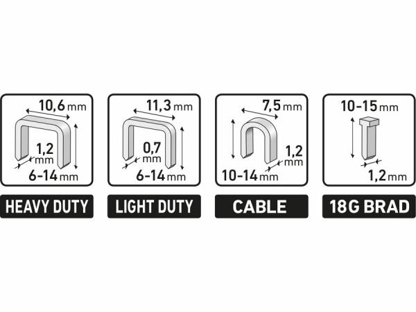 EXTOL PREMIUM Pištoľ sponkovacia 4-funkčná, dĺžka spony 6-10mm/6-14mm 8851112 2