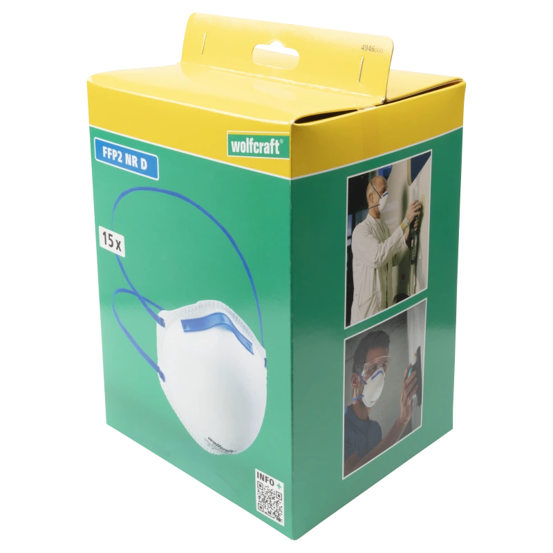 Respirátor FFP2 v tvare pohára bez ventilu (15ks) wolfcraft 4946000