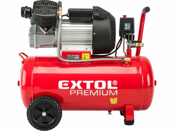 EXTOL PREMIUM Kompresor olejový dvojvalcový, príkon 2,2kW, nádoba 50l, max. 8bar 8895320