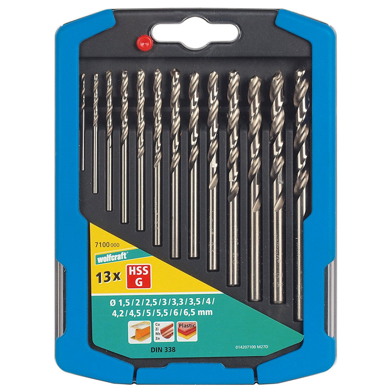 Sada vrtákov HSS do kovu vybrusovaných ø 2 - 6,5mm (13ks) wolfcraft 7100000