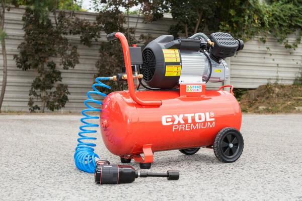 EXTOL PREMIUM 8895320 Kompresor olejový dvojvalcový, príkon 2,2kW, nádoba 50l, max. 8bar 3