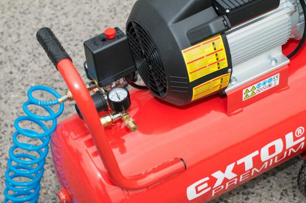 EXTOL PREMIUM 8895320 Kompresor olejový dvojvalcový, príkon 2,2kW, nádoba 50l, max. 8bar 12