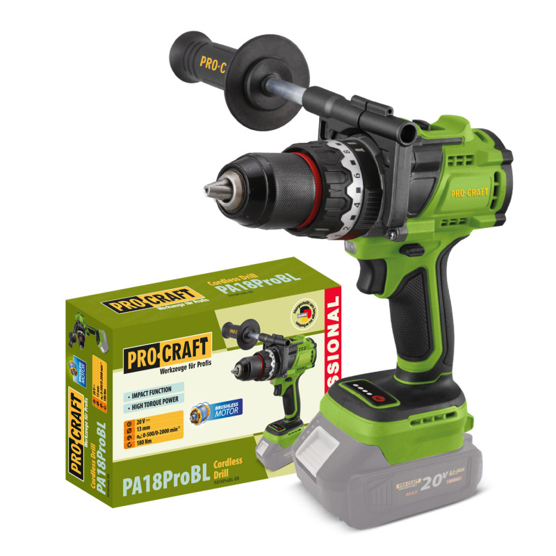 PROCRAFT Aku skrutkovač PA18ProBL (bez batérie a nabíjačky)