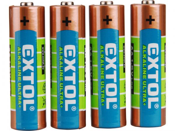 EXTOL Batéria alkalická 4ks, 1,5V, typ AA 42011