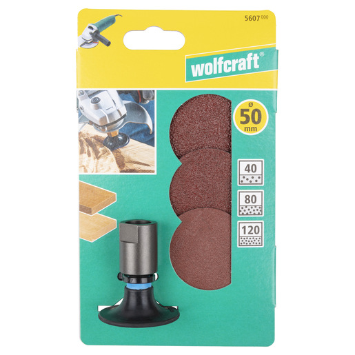 Wolfcraft Sada brúsnych kotúčov s unášačom ø 50mm, wolfcraft 5607000 4