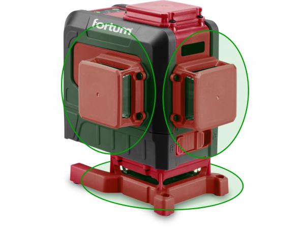 FORTUM Vodováha laser. samonivelačná, 3D, zelený laser, max. 30m / +-0,3mm/m, 5,2Ah Li-ion 4780216