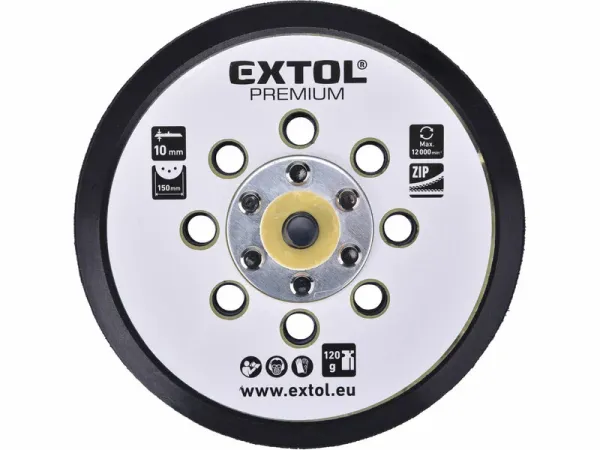 EXTOL PREMIUM Unášač brúsneho papiera, 150mm, suchý zips, EXTOL PREMIUM 8865038A