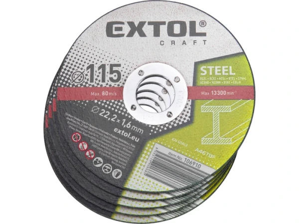 EXTOL CRAFT Kotúč rezný na kov 5ks, 115x1,6mm 106910 1