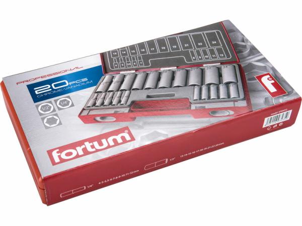 FORTUM Sada nástrčných a zástrčných kľúčov 20-dielna 4700012 2