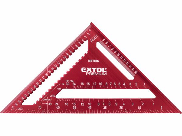EXTOL PREMIUM Uholník hliníkový s príložníkom 300mm, uhlomer, hliník 8825101