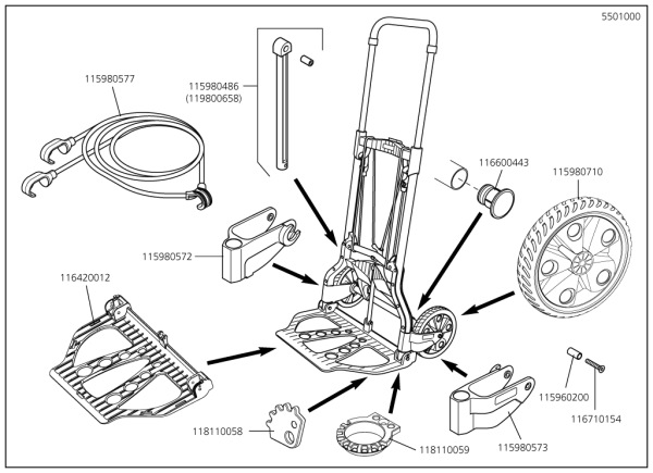 Wolfcraft Vozík transportný skladací TS 850 max - 100kg, wolfcraft 5501000 9