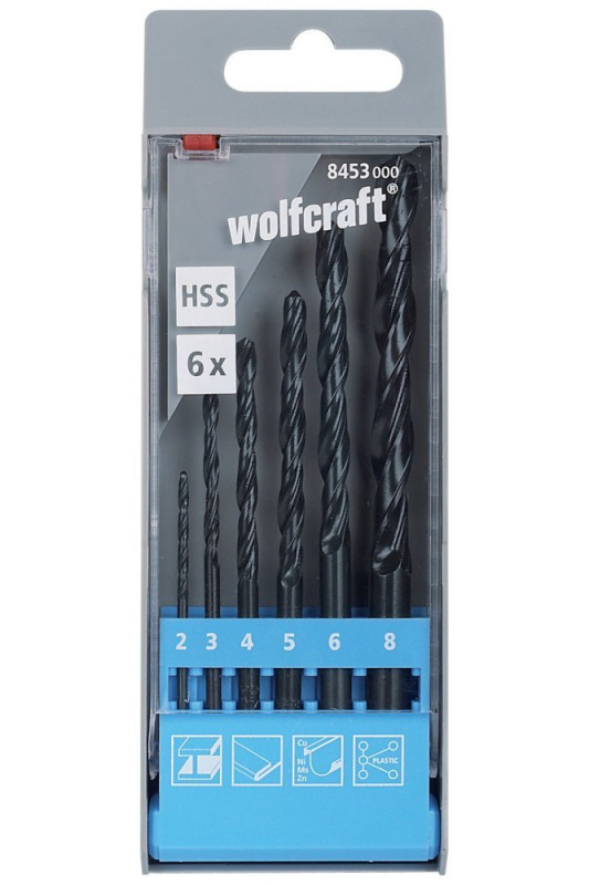 Sada vrtákov HSS do kovu valcovaných ø 2 - 8mm (6ks) wolfcraft 8453000
