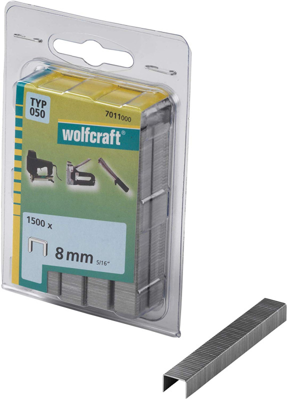 Sponky do sponkovačky široké výška 8mm, šírka 10,55mm Typ 050 (1500ks) wolfcraft 7011000