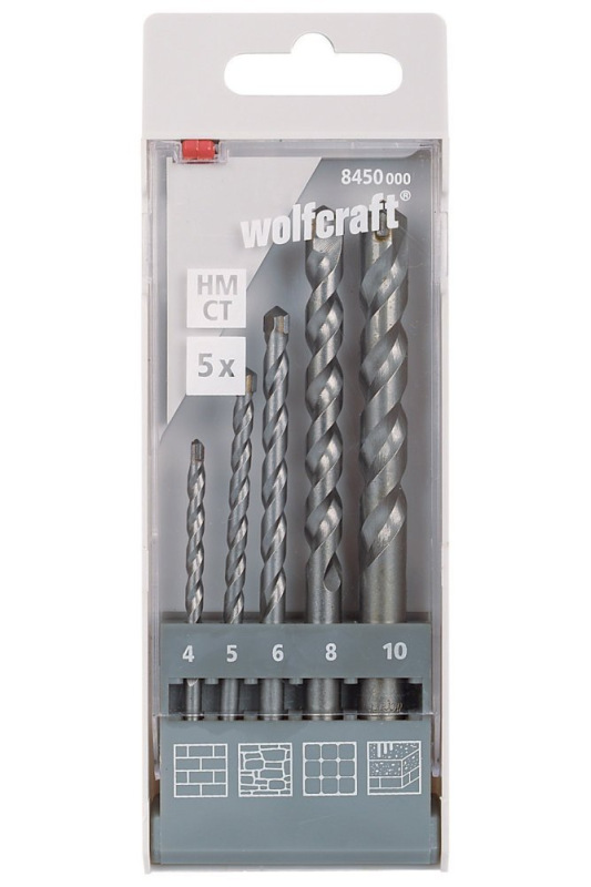 Sada vrtákov do kameňa HM ø 4 - 10mm (5ks) wolfcraft 8450000