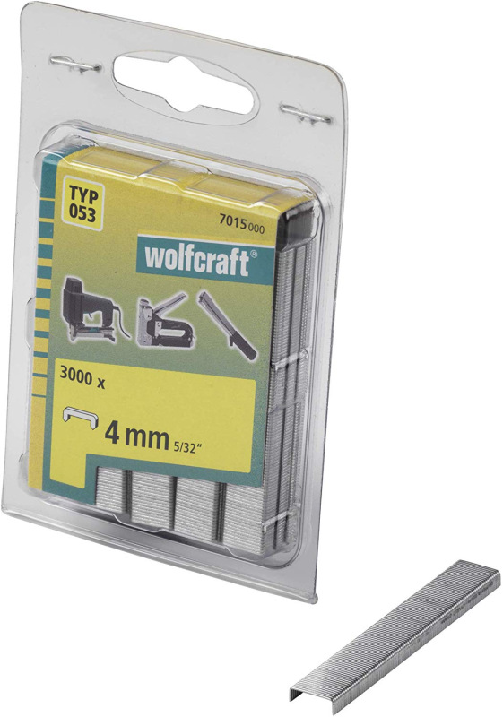 Sponky do sponkovačky široké výška 4mm, šírka 11,2mm Typ 053 (3000ks) wolfcraft 7015000
