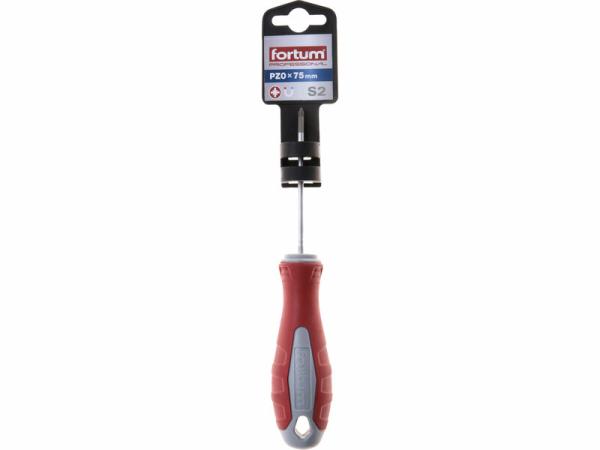FORTUM 4740301 Skrutkovač plochý, PZ0 x 75mm, S2 1