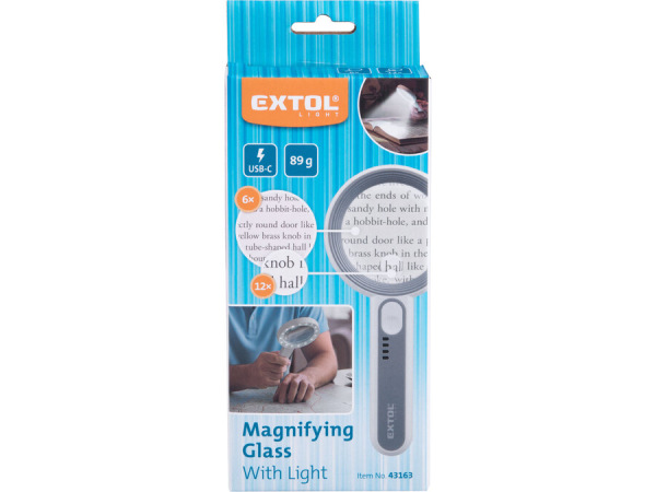 EXTOL LIGHT 43163 Lupa so svetlom, 16 LED, 6/12x zväčšenie, USB-C nabíjanie 11