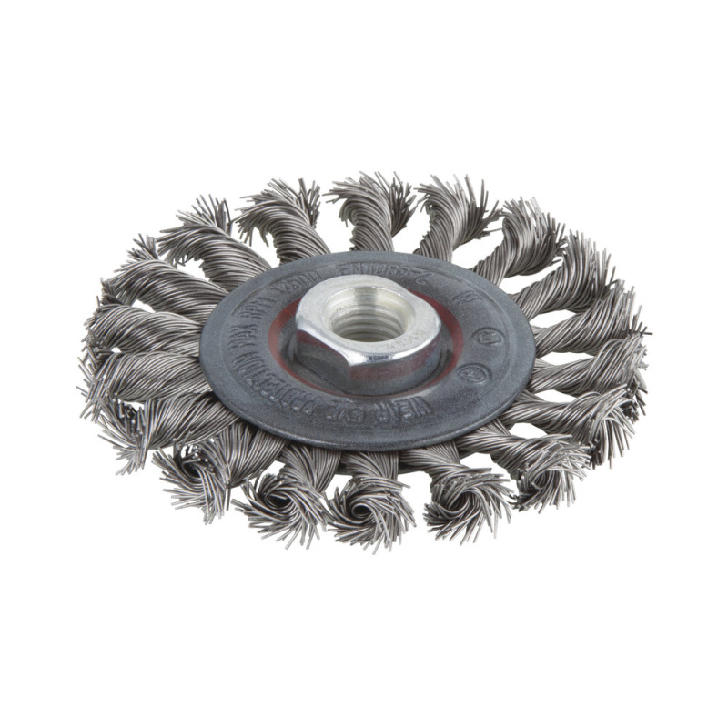 Kotúč drôtený z nerezového drôtu, vrkočový ø 100mm, M14, wolfcraft 2701000