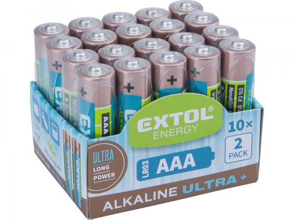 EXTOL Batéria alkalická 20ks, 1,5V, typ AAA 42012