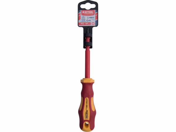 EXTOL PREMIUM 53082 Skrutkovač krížový PH2 x 100mm, elektrikársky 1000V, VDE, CrV 1