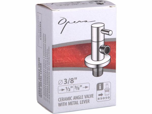 OPERA 83061 Ventil rohový s keramickým vrškom, 1/2" -3/8", mosadz, 154g 1