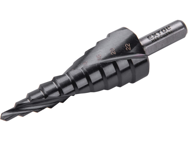 EXTOL INDUSTRIAL Vrták stupňovitý kobaltový, ø4-22mm / 2mm, 10 priemerov 8701192