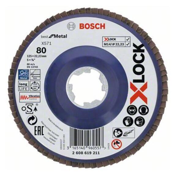 BOSCH X-LOCK Lamelové brúsne kotúče, 125 mm, K80 2608619211